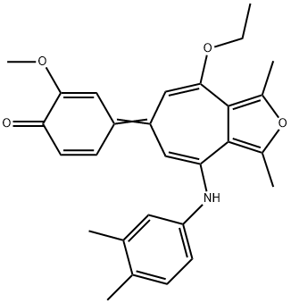 (4Z)-4-[8-(3,4-dimethylanilino)-4-ethoxy-1,3-dimethylcyclohepta[c]furan-6-ylidene]-2-methoxycyclohexa-2,5-dien-1-one Struktur