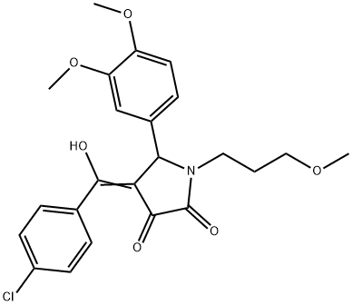 (4E)-4-[(4-chlorophenyl)-hydroxymethylidene]-5-(3,4-dimethoxyphenyl)-1-(3-methoxypropyl)pyrrolidine-2,3-dione Structure