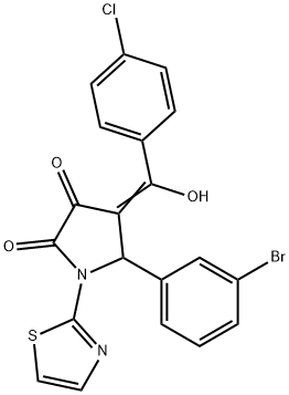 (4E)-5-(3-bromophenyl)-4-[(4-chlorophenyl)-hydroxymethylidene]-1-(1,3-thiazol-2-yl)pyrrolidine-2,3-dione|