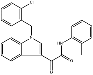 2-[1-[(2-chlorophenyl)methyl]indol-3-yl]-N-(2-methylphenyl)-2-oxoacetamide 结构式