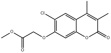 methyl 2-(6-chloro-3,4-dimethyl-2-oxochromen-7-yl)oxyacetate Struktur