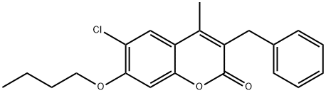 3-benzyl-7-butoxy-6-chloro-4-methylchromen-2-one Structure