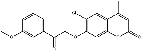 6-chloro-7-[2-(3-methoxyphenyl)-2-oxoethoxy]-4-methylchromen-2-one 结构式