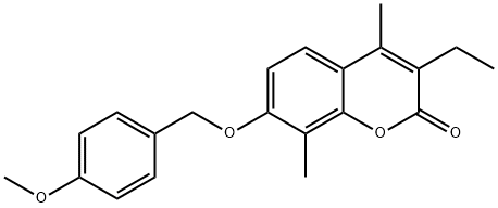 3-ethyl-7-[(4-methoxyphenyl)methoxy]-4,8-dimethylchromen-2-one Structure