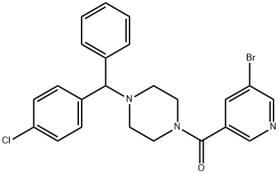 (5-bromopyridin-3-yl)-[4-[(4-chlorophenyl)-phenylmethyl]piperazin-1-yl]methanone 化学構造式
