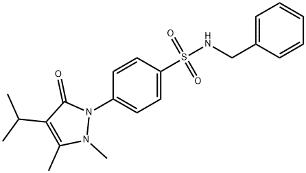 N-benzyl-4-(2,3-dimethyl-5-oxo-4-propan-2-ylpyrazol-1-yl)benzenesulfonamide,695207-46-6,结构式