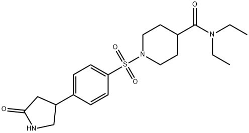 N,N-diethyl-1-[4-(5-oxopyrrolidin-3-yl)phenyl]sulfonylpiperidine-4-carboxamide 结构式