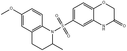6-[(6-methoxy-2-methyl-3,4-dihydro-2H-quinolin-1-yl)sulfonyl]-4H-1,4-benzoxazin-3-one 结构式
