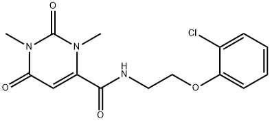 N-[2-(2-chlorophenoxy)ethyl]-1,3-dimethyl-2,6-dioxopyrimidine-4-carboxamide 化学構造式