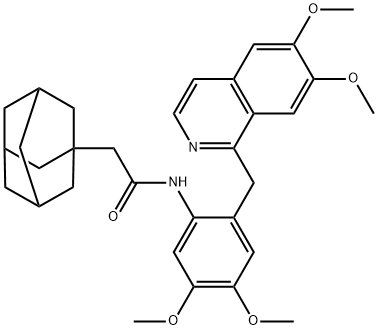 2-(1-adamantyl)-N-[2-[(6,7-dimethoxyisoquinolin-1-yl)methyl]-4,5-dimethoxyphenyl]acetamide Structure