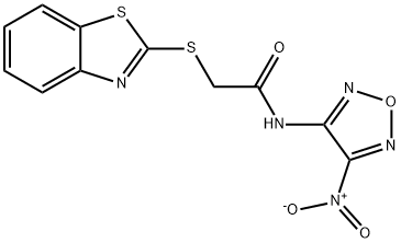 2-(1,3-benzothiazol-2-ylsulfanyl)-N-(4-nitro-1,2,5-oxadiazol-3-yl)acetamide,696647-69-5,结构式