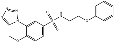 4-methoxy-N-(2-phenoxyethyl)-3-(tetrazol-1-yl)benzenesulfonamide 化学構造式