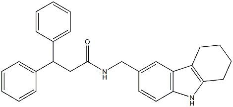 3,3-diphenyl-N-(6,7,8,9-tetrahydro-5H-carbazol-3-ylmethyl)propanamide,696657-00-8,结构式