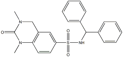 N-benzhydryl-1,3-dimethyl-2-oxo-4H-quinazoline-6-sulfonamide 结构式