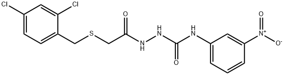 1-[[2-[(2,4-dichlorophenyl)methylsulfanyl]acetyl]amino]-3-(3-nitrophenyl)urea Structure