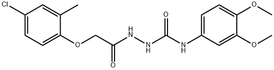 1-[[2-(4-chloro-2-methylphenoxy)acetyl]amino]-3-(3,4-dimethoxyphenyl)urea 结构式