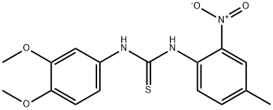 1-(3,4-dimethoxyphenyl)-3-(4-methyl-2-nitrophenyl)thiourea 化学構造式