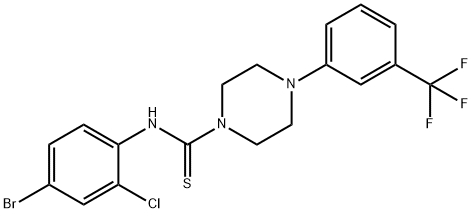 N-(4-bromo-2-chlorophenyl)-4-[3-(trifluoromethyl)phenyl]piperazine-1-carbothioamide Structure