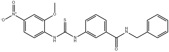 N-benzyl-3-[(2-methoxy-4-nitrophenyl)carbamothioylamino]benzamide Struktur