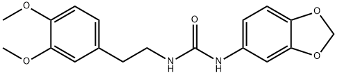 1-(1,3-benzodioxol-5-yl)-3-[2-(3,4-dimethoxyphenyl)ethyl]urea Struktur