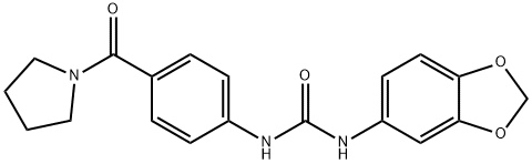 1-(1,3-benzodioxol-5-yl)-3-[4-(pyrrolidine-1-carbonyl)phenyl]urea Structure