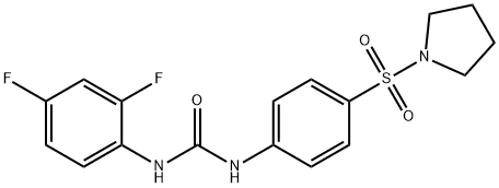 1-(2,4-difluorophenyl)-3-(4-pyrrolidin-1-ylsulfonylphenyl)urea Struktur