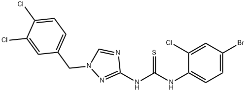 1-(4-bromo-2-chlorophenyl)-3-[1-[(3,4-dichlorophenyl)methyl]-1,2,4-triazol-3-yl]thiourea,701968-36-7,结构式