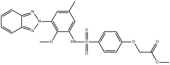 methyl 2-[4-[[3-(benzotriazol-2-yl)-2-methoxy-5-methylphenyl]sulfamoyl]phenoxy]acetate Struktur