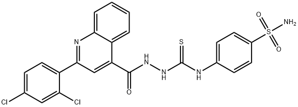 1-[[2-(2,4-dichlorophenyl)quinoline-4-carbonyl]amino]-3-(4-sulfamoylphenyl)thiourea Struktur