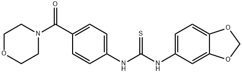 1-(1,3-benzodioxol-5-yl)-3-[4-(morpholine-4-carbonyl)phenyl]thiourea Structure