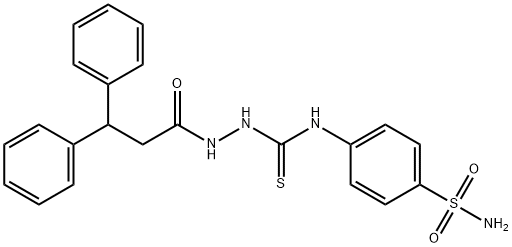 1-(3,3-diphenylpropanoylamino)-3-(4-sulfamoylphenyl)thiourea 化学構造式