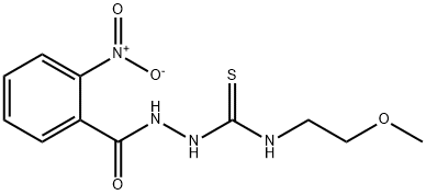 1-(2-methoxyethyl)-3-[(2-nitrobenzoyl)amino]thiourea 化学構造式