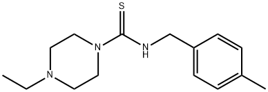 4-ethyl-N-[(4-methylphenyl)methyl]piperazine-1-carbothioamide 化学構造式