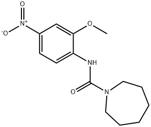 N-(2-methoxy-4-nitrophenyl)azepane-1-carboxamide 化学構造式