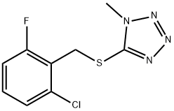 5-[(2-chloro-6-fluorophenyl)methylsulfanyl]-1-methyltetrazole Struktur