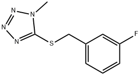 5-[(3-fluorophenyl)methylsulfanyl]-1-methyltetrazole 化学構造式