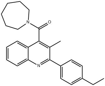 azepan-1-yl-[2-(4-ethylphenyl)-3-methylquinolin-4-yl]methanone 结构式