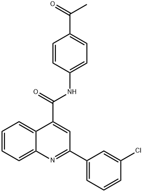 N-(4-acetylphenyl)-2-(3-chlorophenyl)quinoline-4-carboxamide 化学構造式