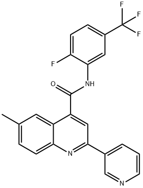 N-[2-fluoro-5-(trifluoromethyl)phenyl]-6-methyl-2-pyridin-3-ylquinoline-4-carboxamide,713120-87-7,结构式