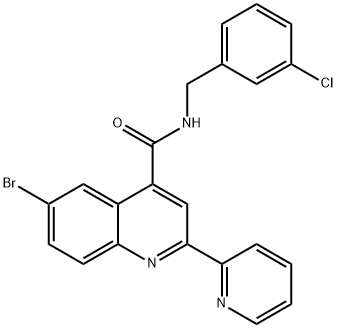 713121-88-1 6-bromo-N-[(3-chlorophenyl)methyl]-2-pyridin-2-ylquinoline-4-carboxamide