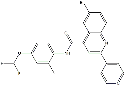 6-bromo-N-[4-(difluoromethoxy)-2-methylphenyl]-2-pyridin-4-ylquinoline-4-carboxamide,713489-46-4,结构式