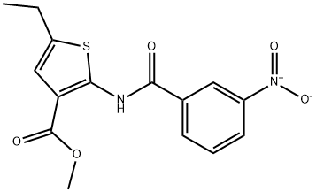 methyl 5-ethyl-2-[(3-nitrobenzoyl)amino]thiophene-3-carboxylate,717858-76-9,结构式