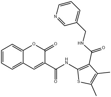 N-[4,5-dimethyl-3-(pyridin-3-ylmethylcarbamoyl)thiophen-2-yl]-2-oxochromene-3-carboxamide|