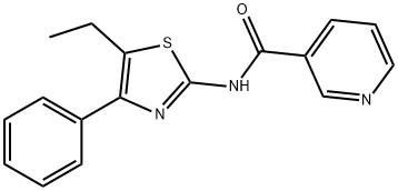 N-(5-ethyl-4-phenyl-1,3-thiazol-2-yl)pyridine-3-carboxamide 化学構造式