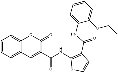 N-[3-[(2-ethoxyphenyl)carbamoyl]thiophen-2-yl]-2-oxochromene-3-carboxamide,717871-37-9,结构式
