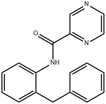 N-(2-benzylphenyl)pyrazine-2-carboxamide 化学構造式