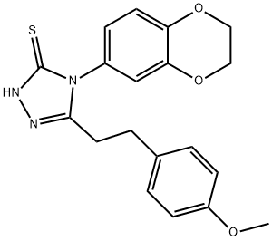 4-(2,3-dihydro-1,4-benzodioxin-6-yl)-3-[2-(4-methoxyphenyl)ethyl]-1H-1,2,4-triazole-5-thione Structure