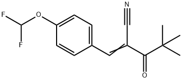 (2Z)-2-[[4-(difluoromethoxy)phenyl]methylidene]-4,4-dimethyl-3-oxopentanenitrile 化学構造式