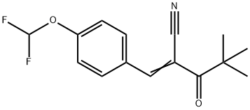 (2Z)-2-[[4-(difluoromethoxy)phenyl]methylidene]-4,4-dimethyl-3-oxopentanenitrile Structure