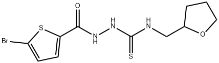 1-[(5-bromothiophene-2-carbonyl)amino]-3-(oxolan-2-ylmethyl)thiourea Structure